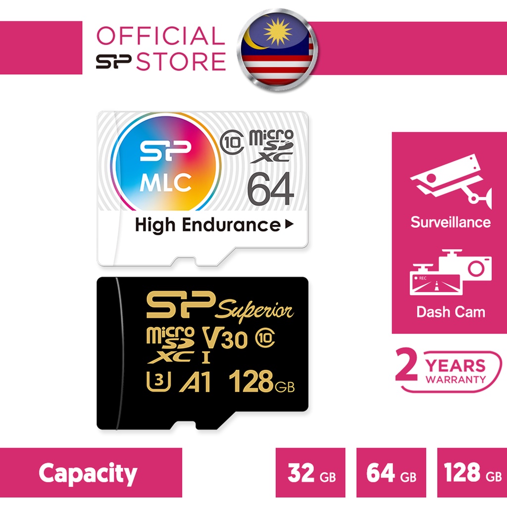 Silicon Power High Endurance Micro SD 128/64/32GB for DashCam and ...