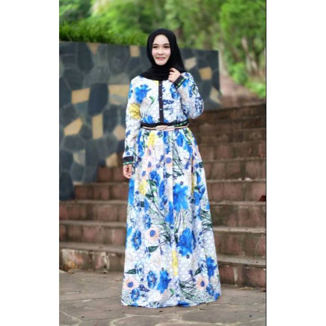 (Sale) Dress Labuh Corak (S-L) | Shopee Malaysia