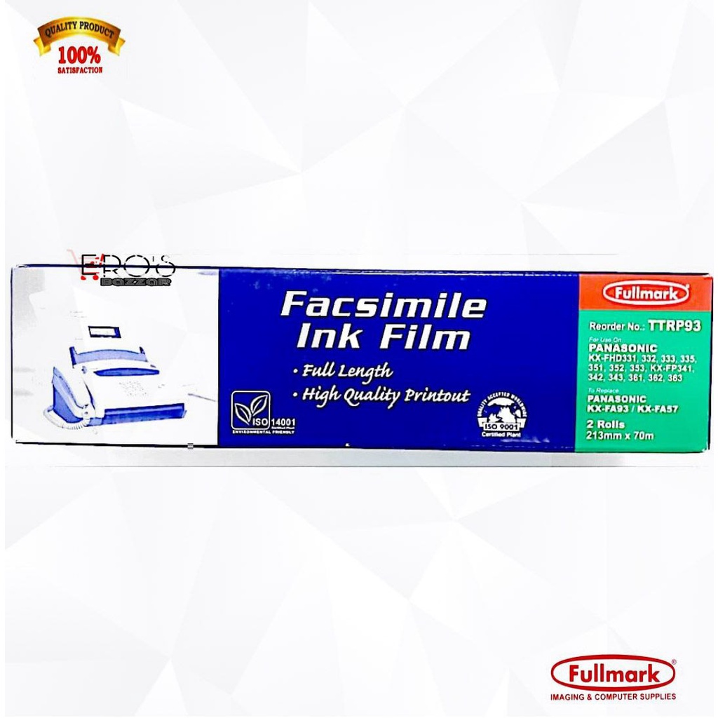 Fax Film/ Facsimile Ink Film Panasonic KX-FA93/57 Set of 2 Rolls Per ...