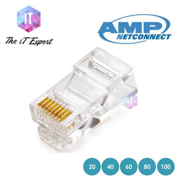 AMP RJ45 Network Crystal Connector CAT6 Modular Networking Plug