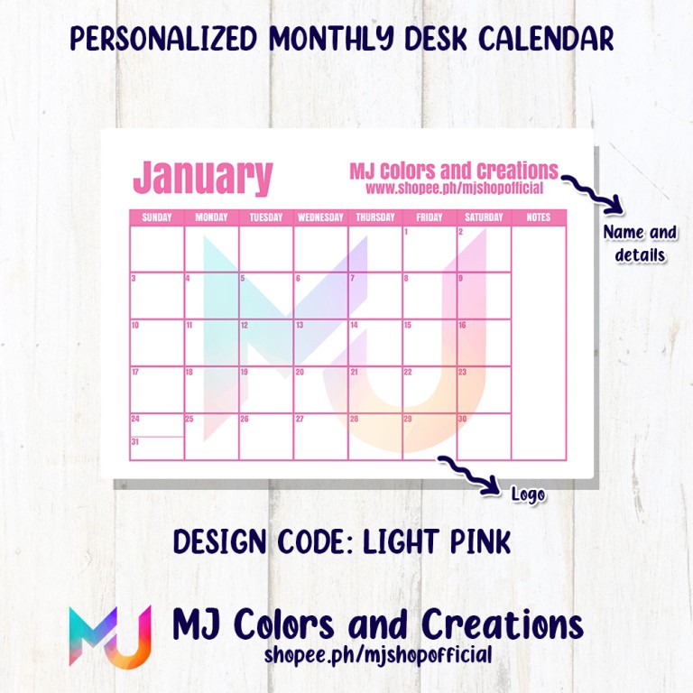2024 Planner Personalized Monthly Desk Calendar Dated with customized