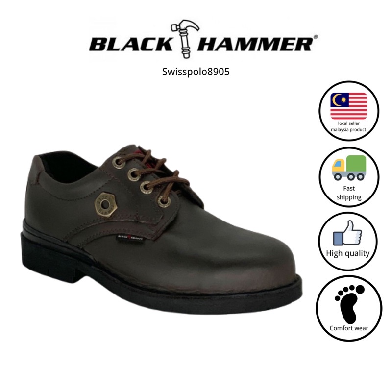 READY STOCK Black Hammer Men 4000 Series Low cut with Shoelace Safety Shoes BH4658