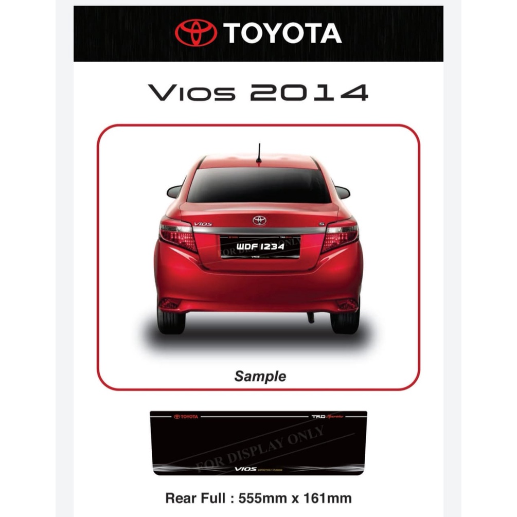 Ready stock Toyota Vios 2014 Acrylic Kereta Plat Nombor Papan belakang ...