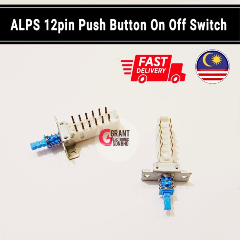 Original ALPS 12pin Push Button On Off Switch Latching Power Switch ...