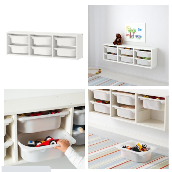 TROFAST Wall storage, white/white, 39x8 ¼x11 ¾ - IKEA
