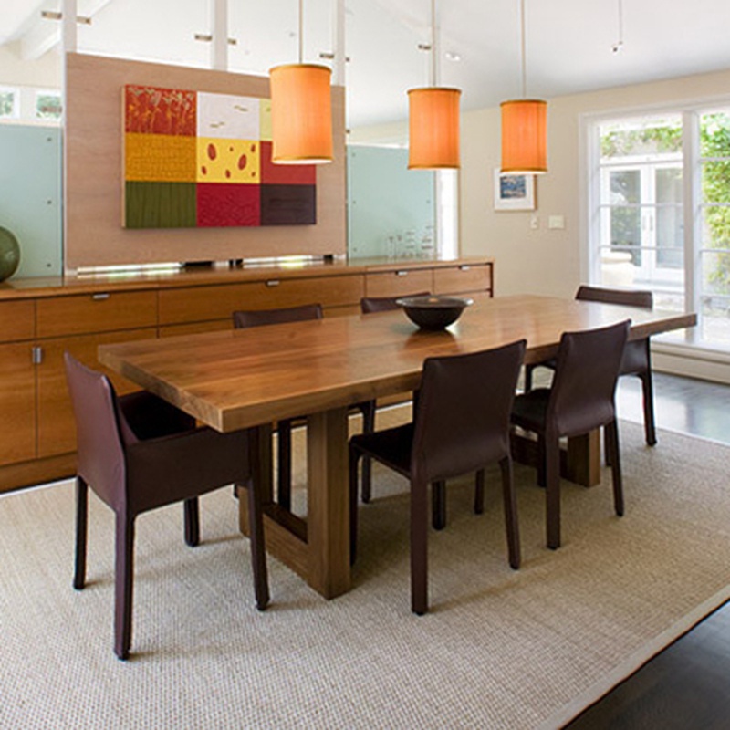 Nordic solid wood dining table rectangular dining table American retro ...