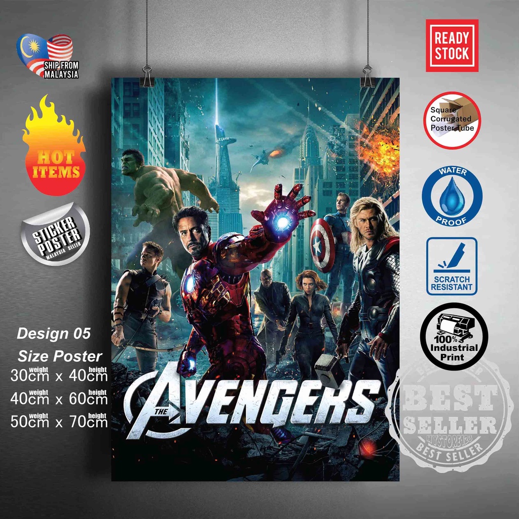 11 Marvel Avengers Photo Quality Full Colour Wall Stickers Iron Man Thor  Hulk +