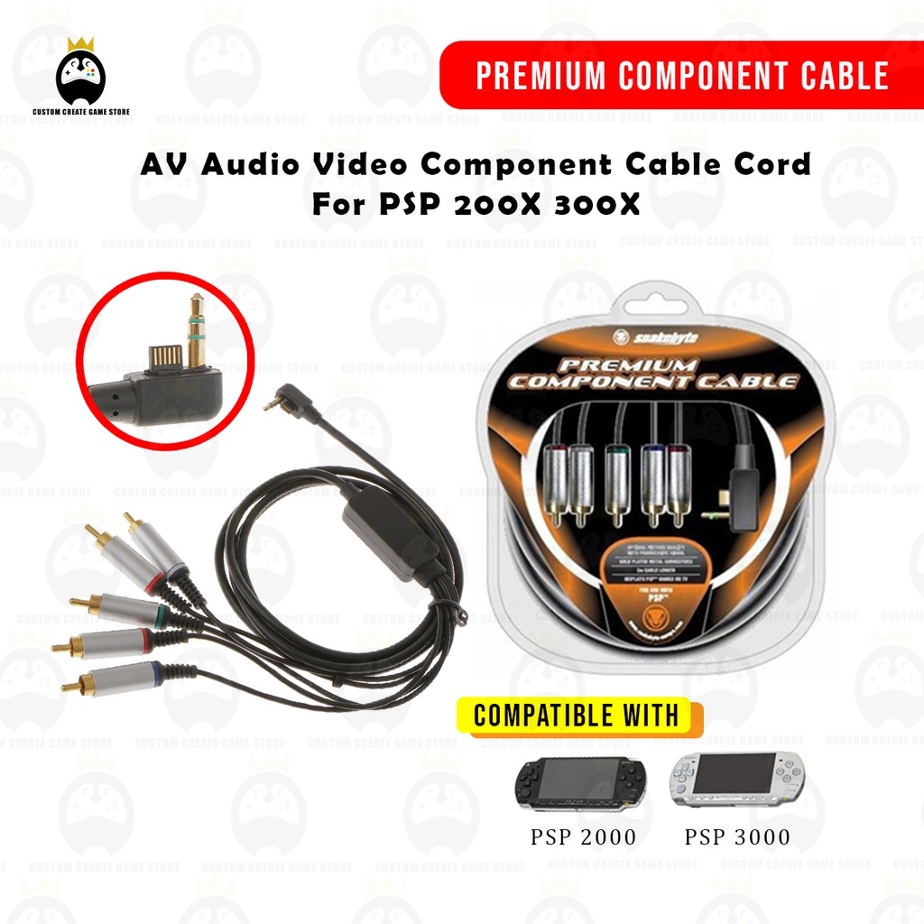 PSP TO TV LCD TV ORIGINAL SNAKEBYTE PREMIUM COMPONENT CABLE 2000 3000