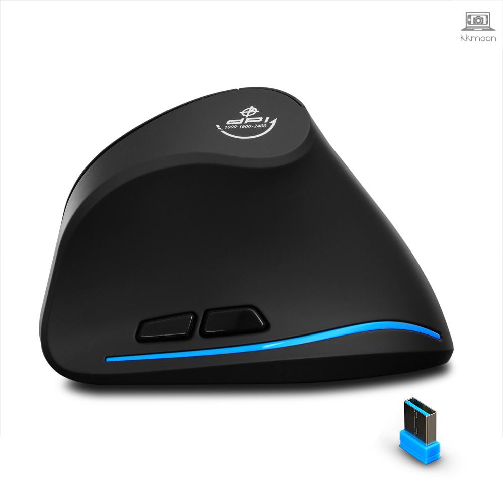 Zelotes F-35A Vertical Wireless Gaming Mouse Adjustable 2400DPI Optical ...