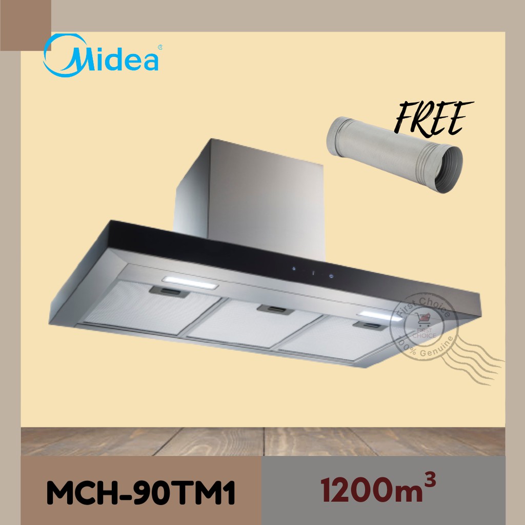 MIDEA MCH-90TM1 Cooker Hood with Charcoal Filter 1200m3 | Shopee Malaysia