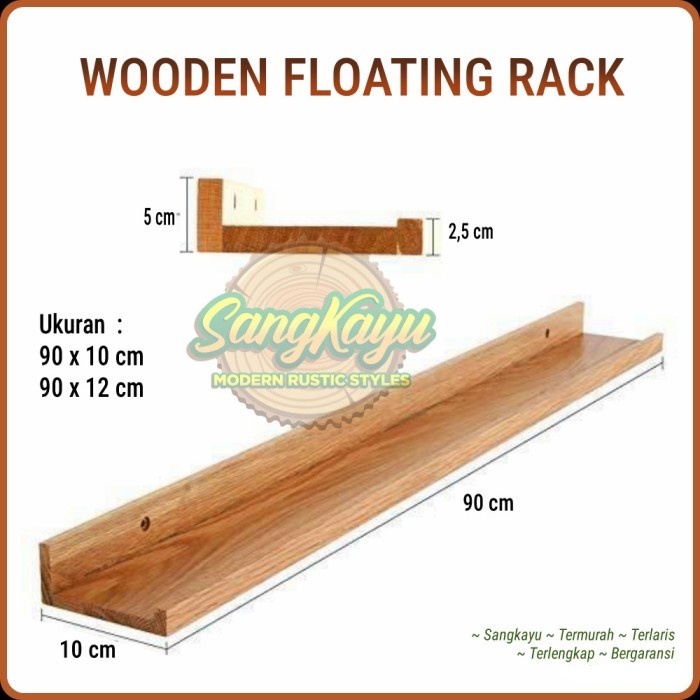 KAYU Minimalist Wall Shelf Multipurpose Wooden Shelf floating rakc ...