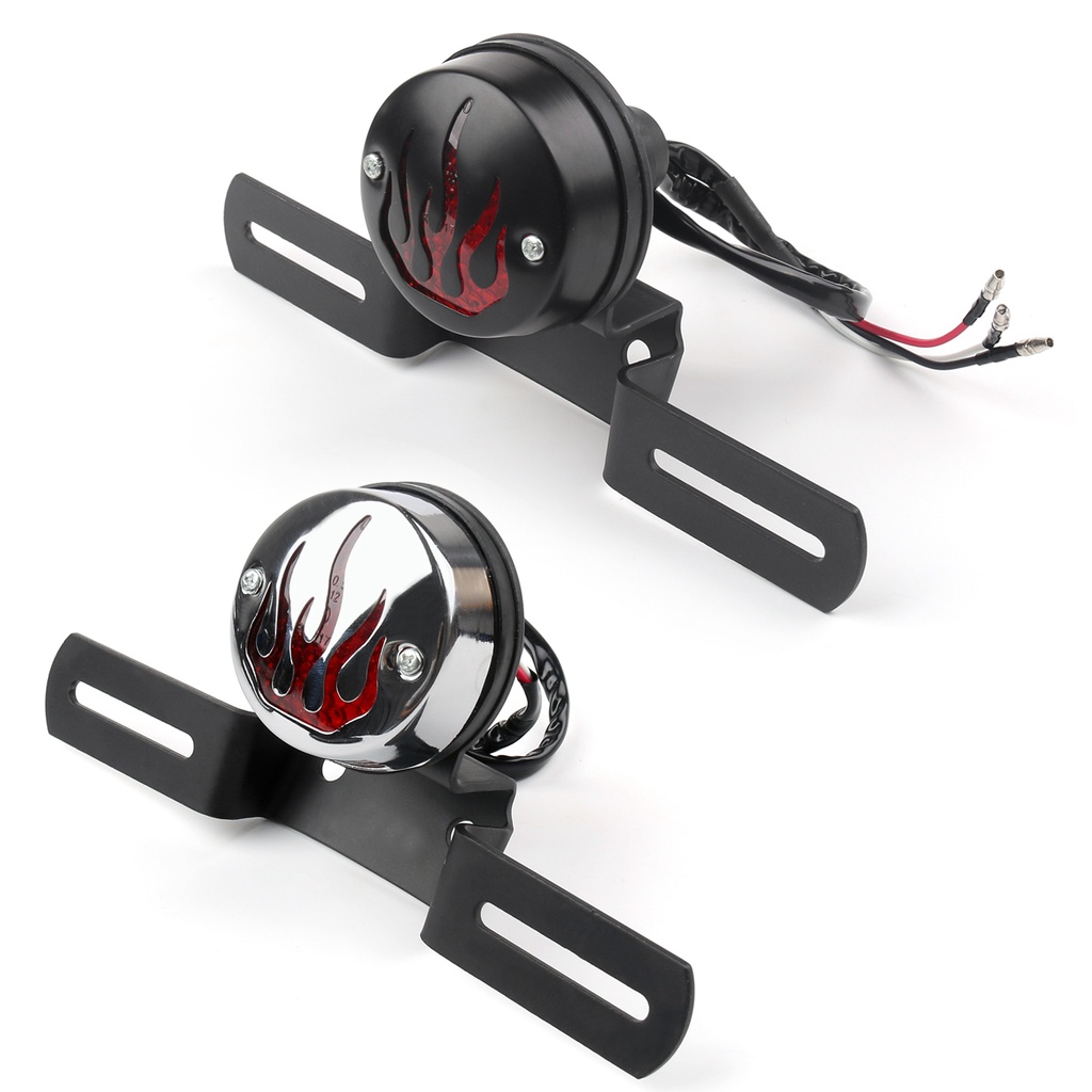 Flame Fire Rear Fender Tail light Brake Light For Cafe Racer Bobber ...