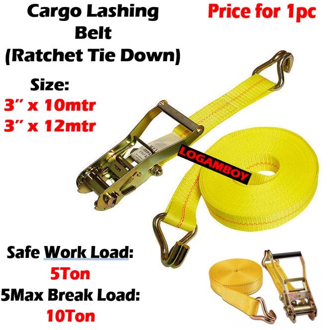 Cargo Lashing Belt Ratchet Tie Down Heavy Duty Lifting Belt Ikat Kayu ...