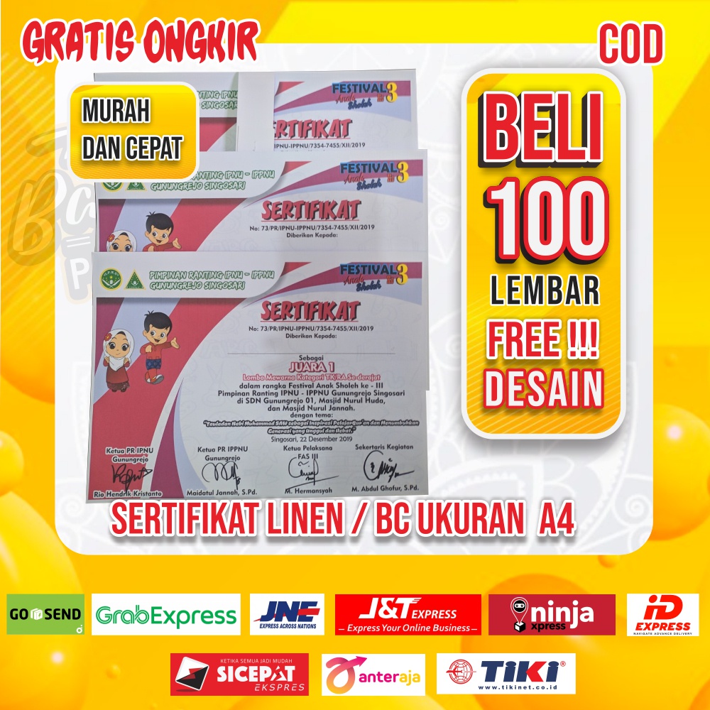 (Free Design) Print Certificates / Print A4 Size Costume Certificates ...