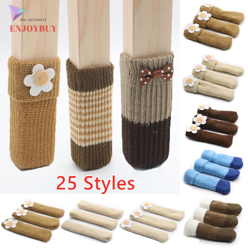 24Pcs/lot Chair Leg Socks Cloth Floor Protection Knitting Wool Socks ...