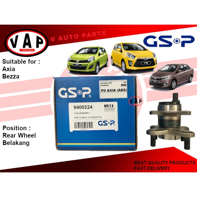 Perodua Axia / Bezza Rear Wheel Bearing 9400224 (GSP) RW BRG With Hub ...