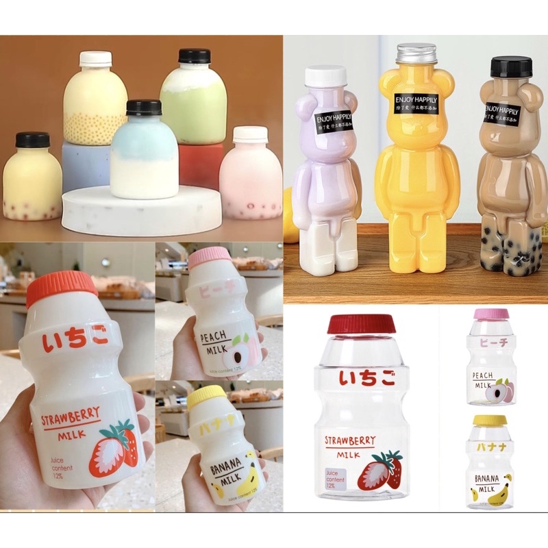 Water Bottle Drinking Bottle Yakult Shape Cute Milk Carton Shaker