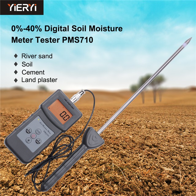 PMS710 Digital Soil Moisture Meter Test River Sand Soil Cement Land ...