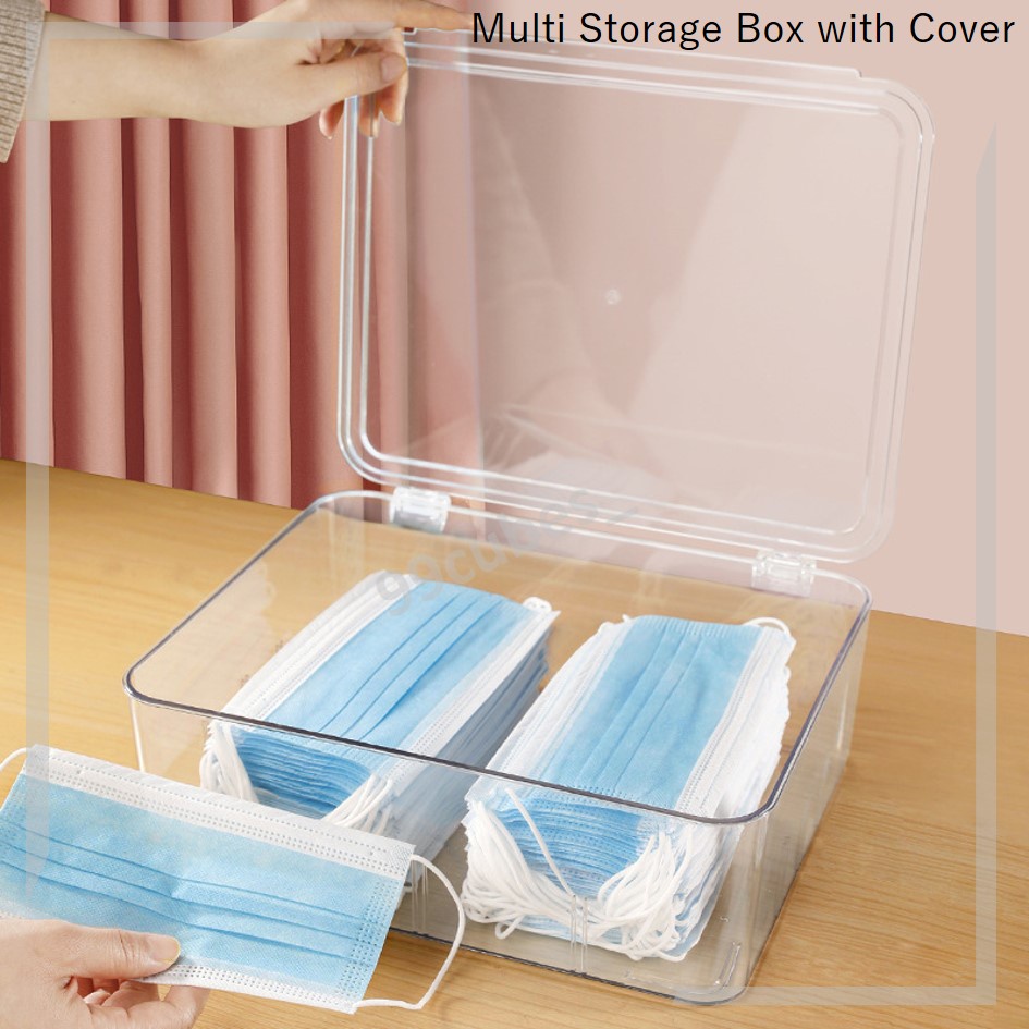 Dustproof Multi Storage Box With Cover Face Mask Facial Mask Bra Undies ...