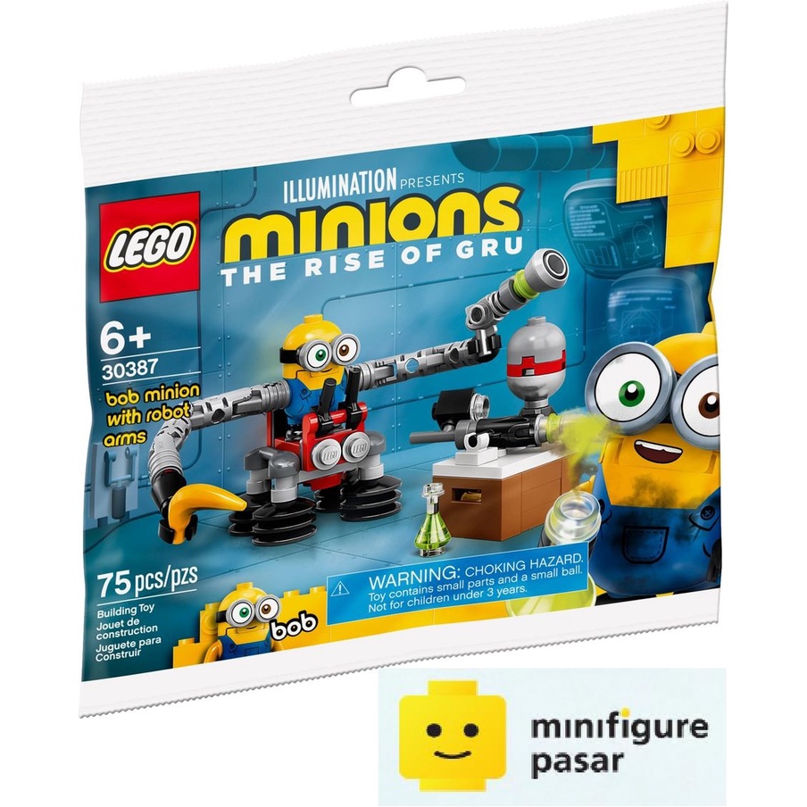 Mp Lego Minions The Rise Of Gru 30387 Bob Minion Minifigure With Robot Arms Polybag New 5493