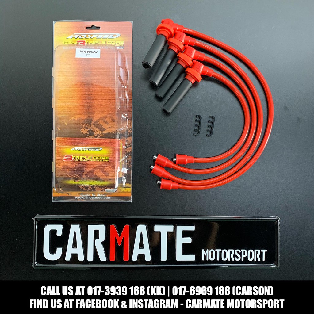 Arospeed 10.2mm Triple Core Silicon Engine Spark Plug Wires Cable for