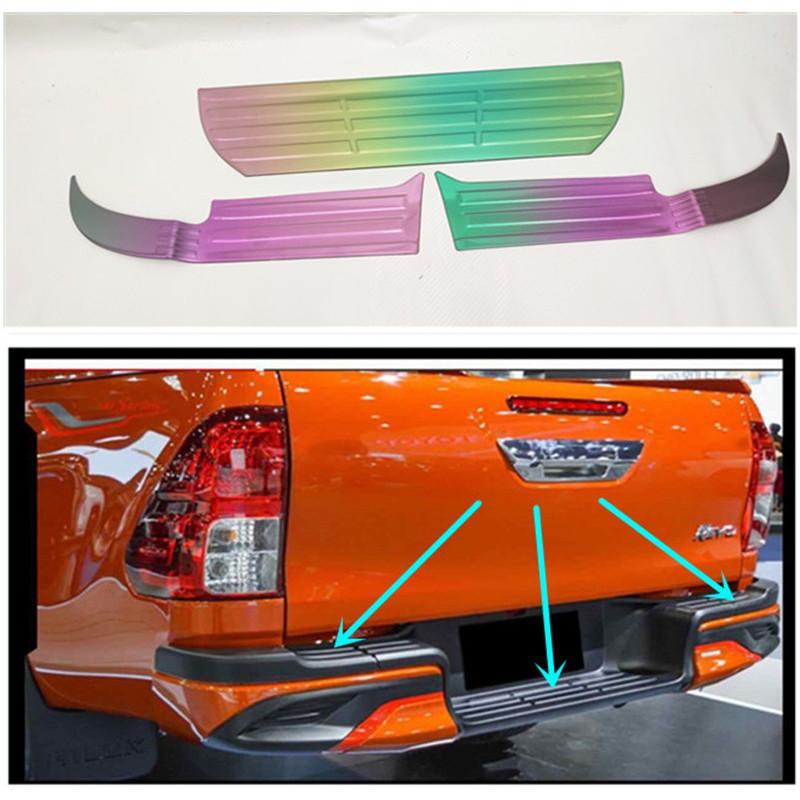 TOYOTA Hilux Revo / Rocco 2015-2020 Rear Bumper Guard Trunk Protector ...