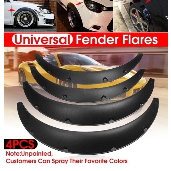 4PCS Universal Car Fender Flares Flexible Yet Durable Polyurethane ...