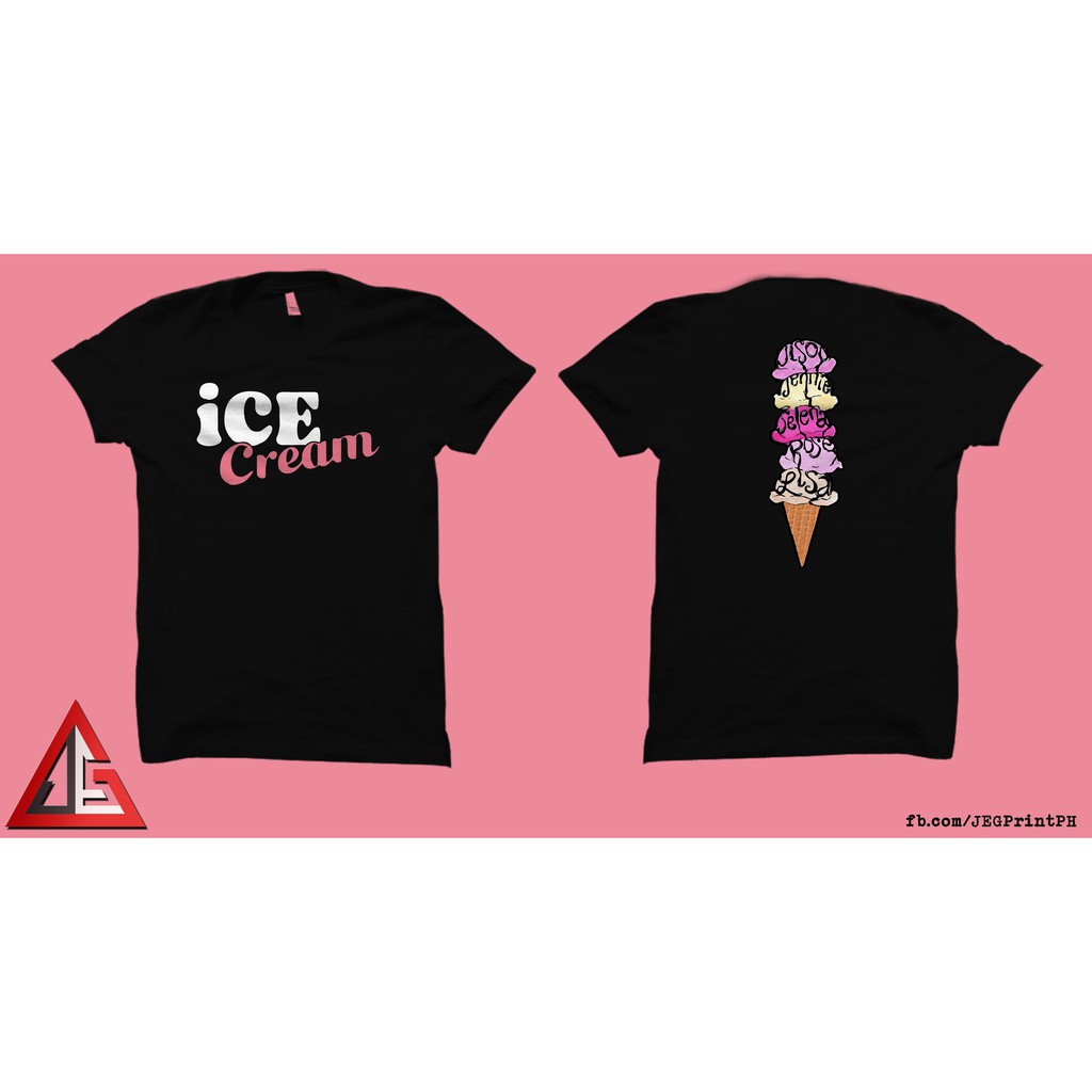 Blackpink Ice Cream Logo Shirt v1 Shopee Malaysia