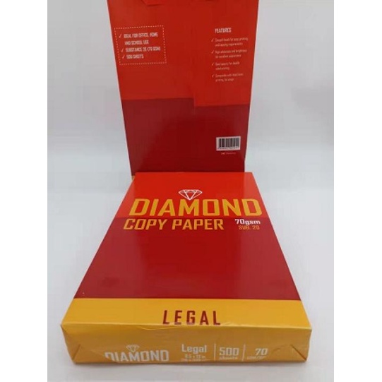 1 Ream Diamond Copy Paper 70gsm Letter / A4 / Legal Sizes Available