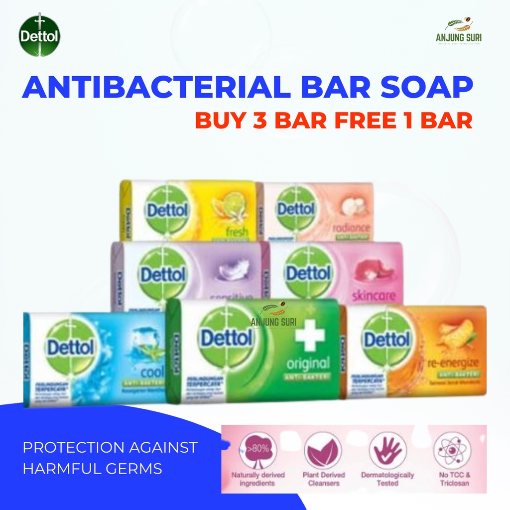 Sabun Mandi Dettol Anti Bacterial Beli Percuma Dettol Soap Bar