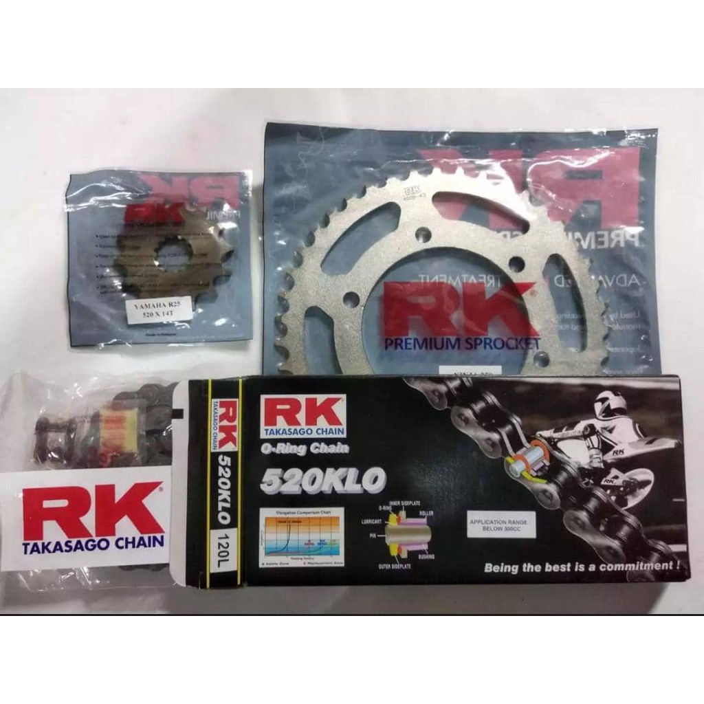 RK SPROCKET SET for Yamaha R25 520 /14-43 ( NORMAL CHAIN) | Shopee Malaysia
