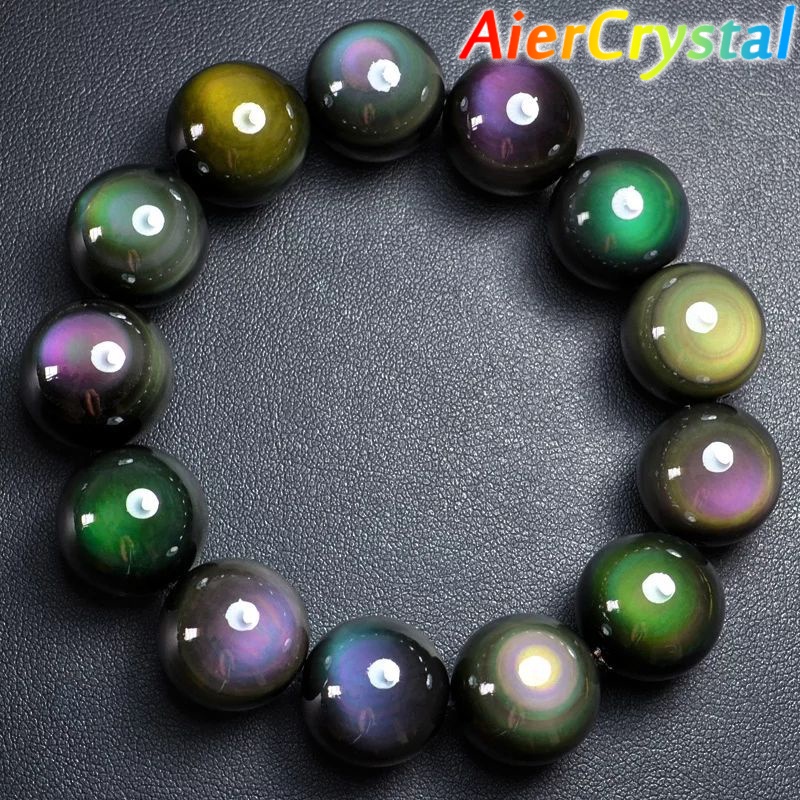 Natural Rainbow Eye Obsidian Health Weight Loss Bead Bracelet 816mm