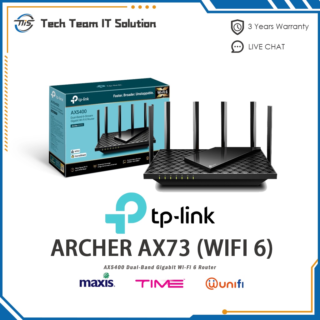 TP-Link Archer AX73 WIFI6 (AX5400 Dual-Band Gigabit Wi-Fi 6 Router ...