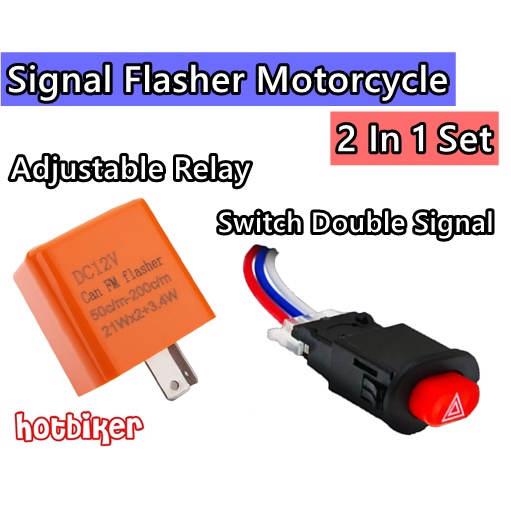 Signal Flasher Motorcycle Adjustable LED Blinker Relay Hazard double