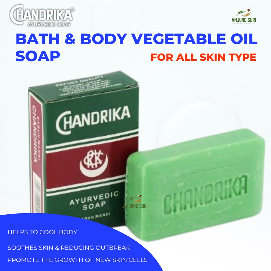 Sabun Chandrika Bar Soap Ayurvedic Sesuai Untuk Ekzema Chemical Free