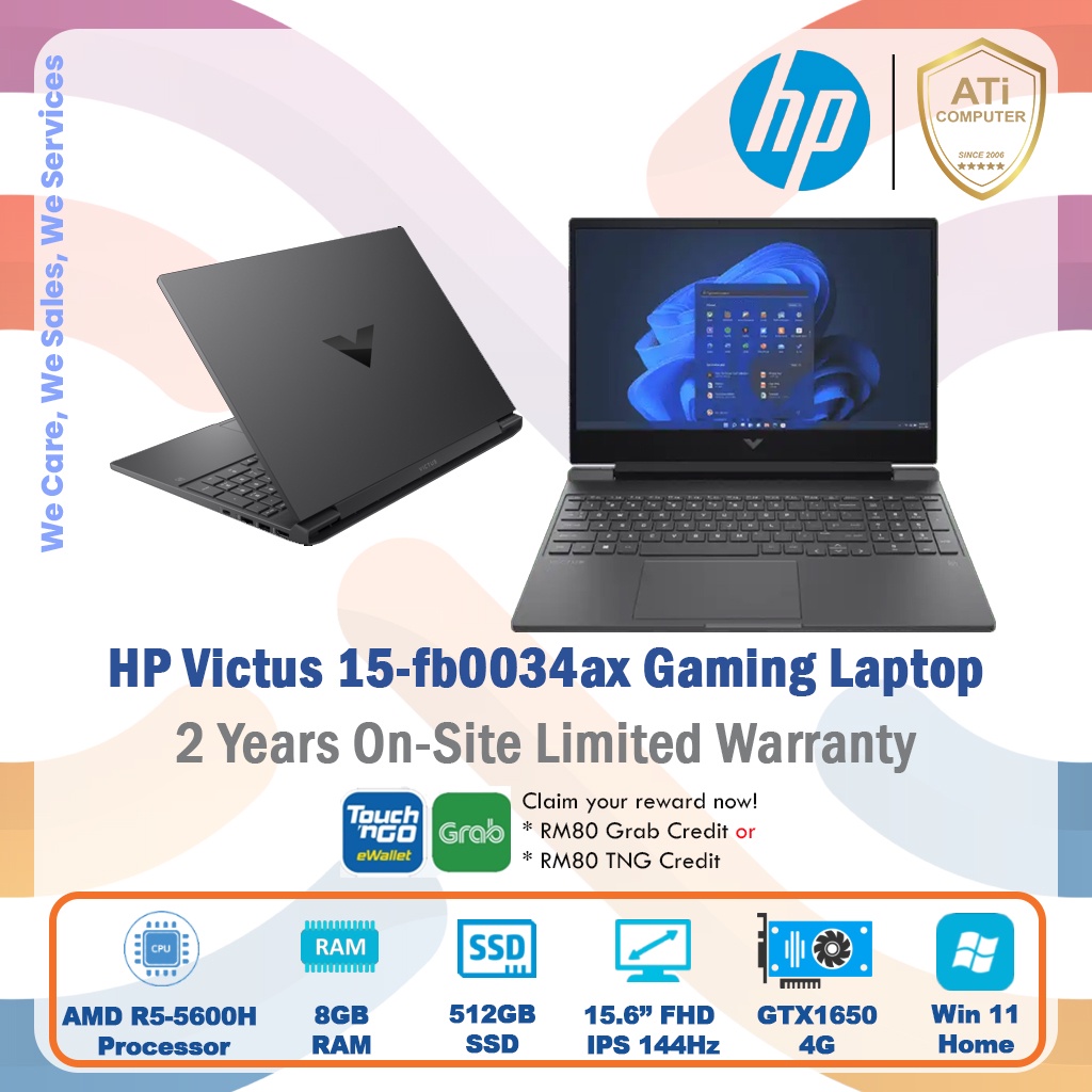 HP Victus Gaming Laptop 15-fb0034AX (T&G RM80)(AMD Ryzen 5 5600H, 8gb ...