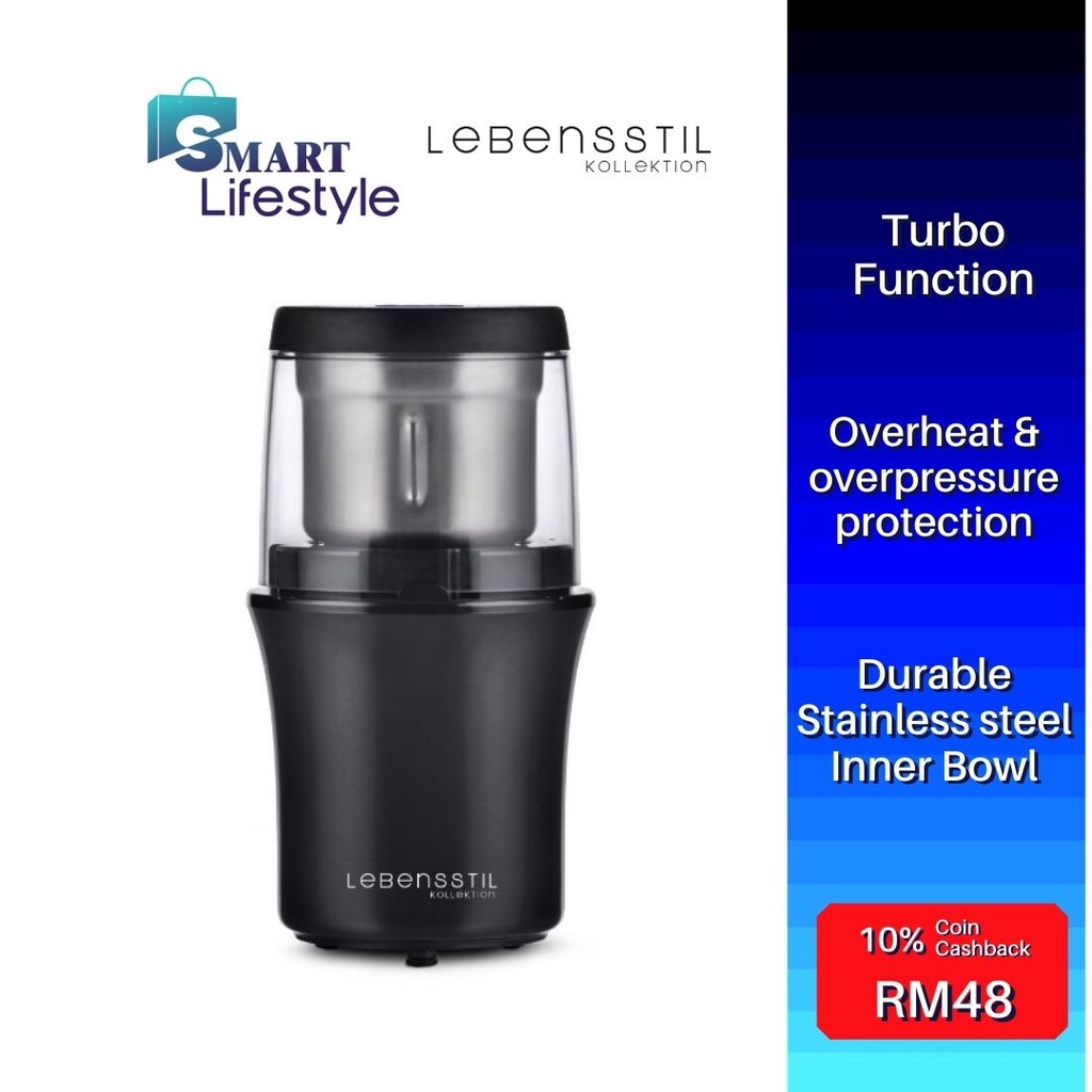 Lebensstil Electric Turbo Coffee Grinder (80G MAX.) LKCG4013X Shopee