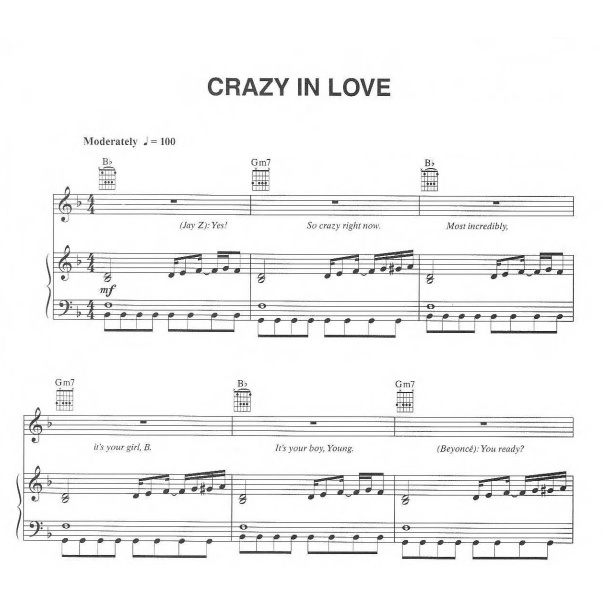 Beyonce 14 songs Package A [ Piano sheet PDF/printable ] valuebuy ...