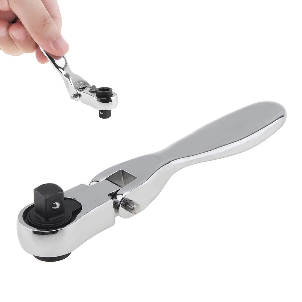 1/4 Inch Mini Ratchet Wrench with Square Head and Socket Reversible 72 ...