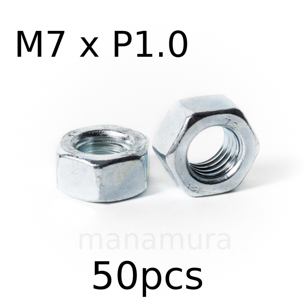Hex Nut M7 x P1.0 (50pcs)Bolt Blue Zinc Plated | Shopee Malaysia