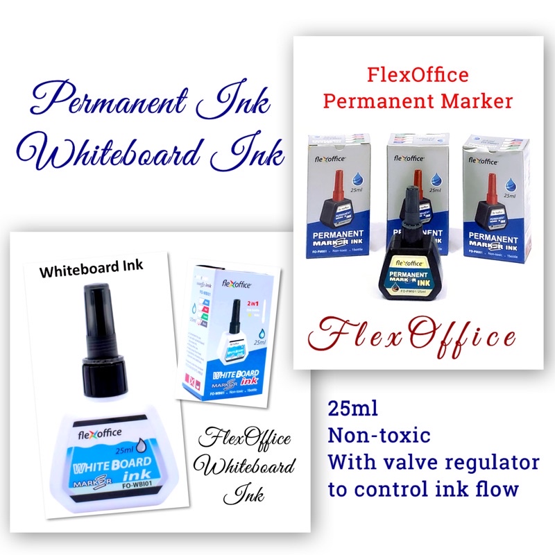 FlexOffice Permanent and whiteboard Ink refill per piece | Shopee Malaysia