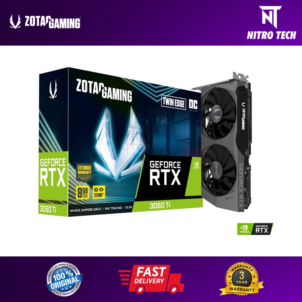 ZOTAC GAMING GeForce RTX 3060 Ti Twin Edge OC LHR 8GB GDDR6 (ZT 