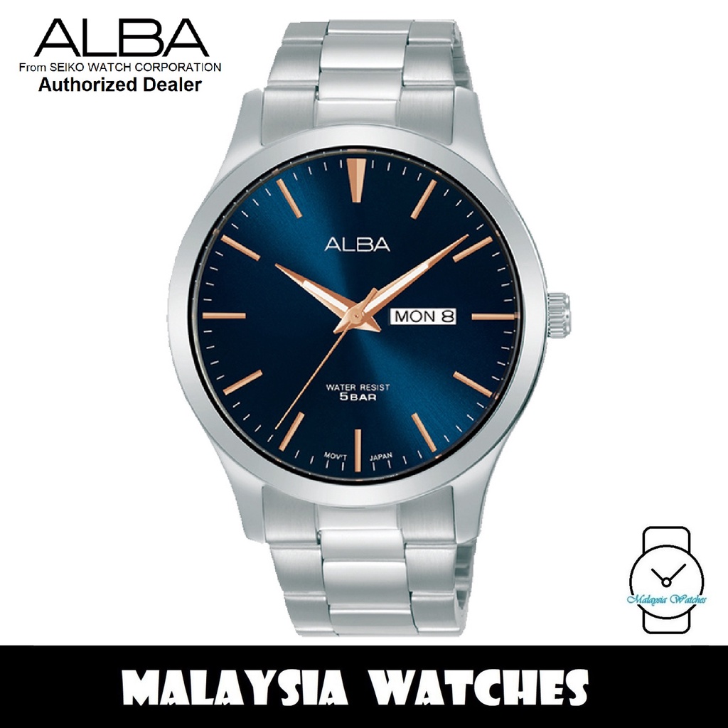 Alba AJ6129X Quartz Dark Blue Dial Silver Tone Stainless Steel Men