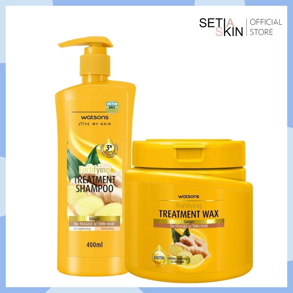 WATSONS Fortifying Ginger Hair Treatment Shampoo [400ml] and Wax [Hair