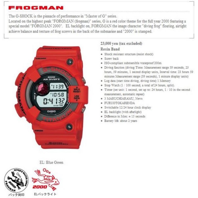 Original G-Shock Frogman 2000 DW8200F-4JR | Shopee Malaysia