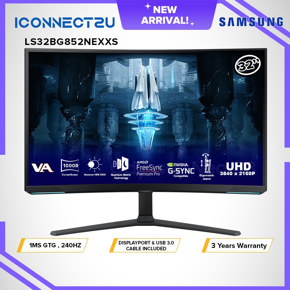 Samsung 32" Odyssey Neo G8 LS32BG852NEXXS 4K UHD 240Hz 1ms Freesync ...