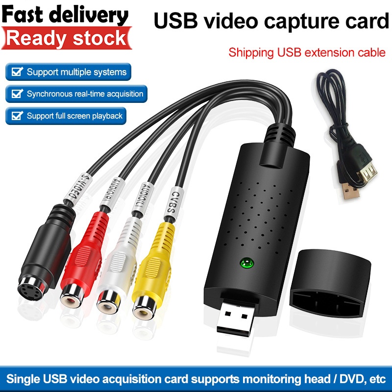 🔥USB2.0 Video Capture Card HD Live Recording Easycap Video Adapter Portable Audio Video Capture