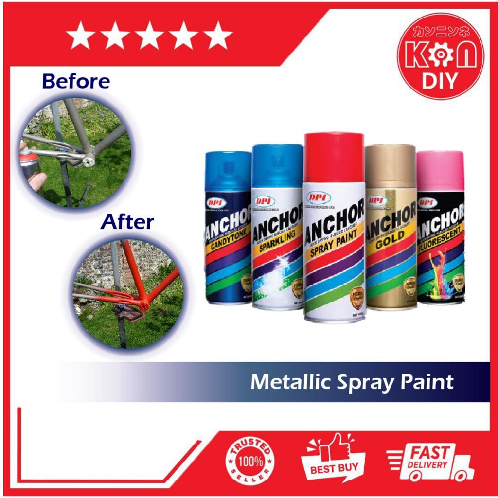 ANCHOR METALLIC SPRAY PAINT 400ML Cat Spray Tin | ANCHOR Spray Paint