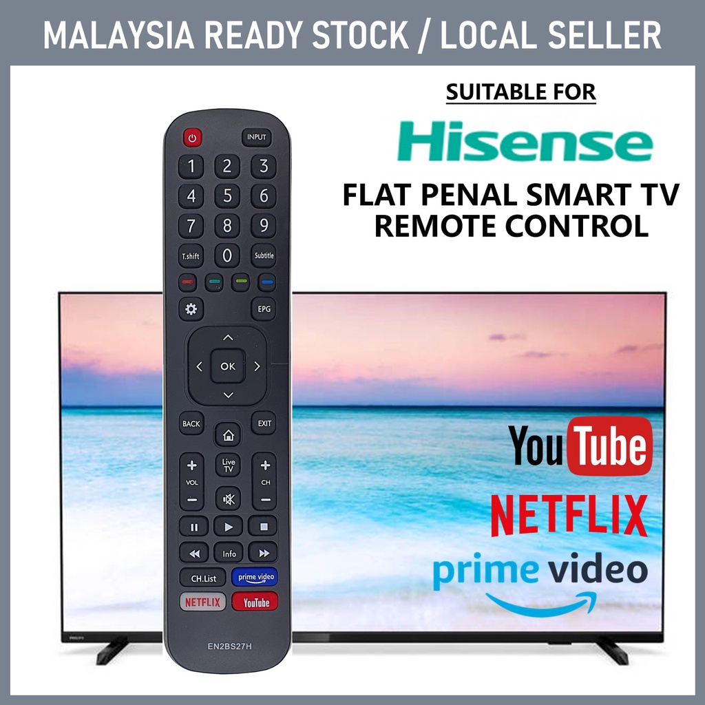 Suitable Hisense EN2BS27H Flat Panel LED LCD Android Smart TV Remote