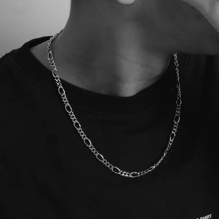 Non-Fading Non-Stainless Titanium Steel NK Chain Silver Men's Necklace ...
